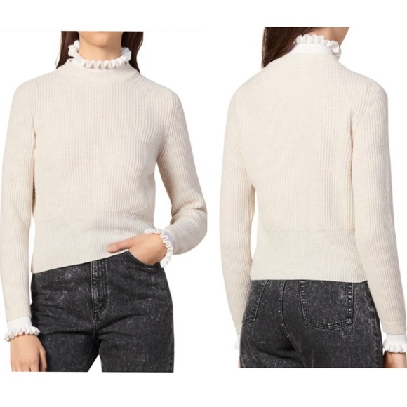 SANDRO PARIS Cream Cowl Neck Sweater size 3 - Picture 1 of 7
